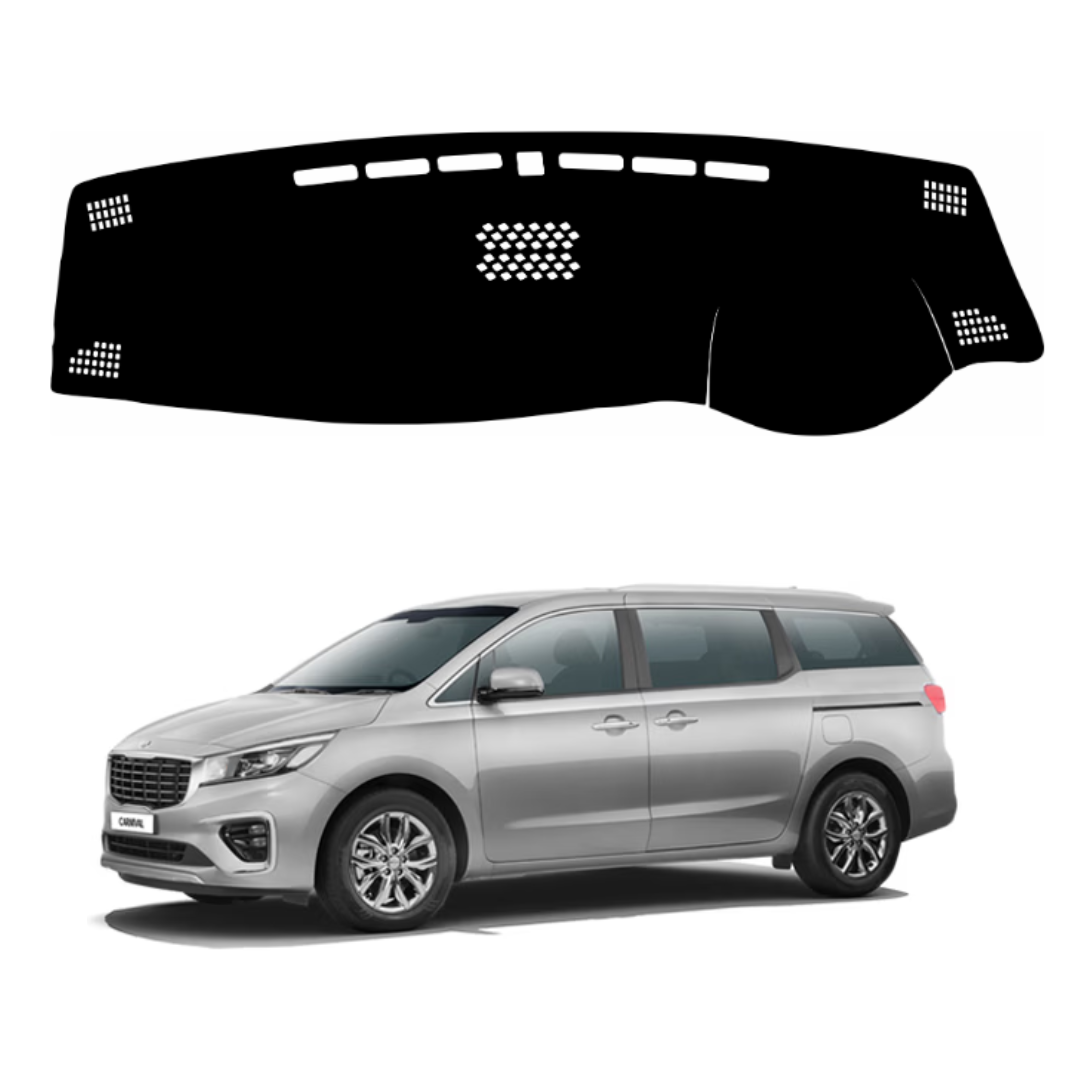 ZEETAS Kia Carnival 2020 To 2023 Car Dashboard Cover Black Color Custom Fit Anti-Slip UV Protection Dashboard Mat