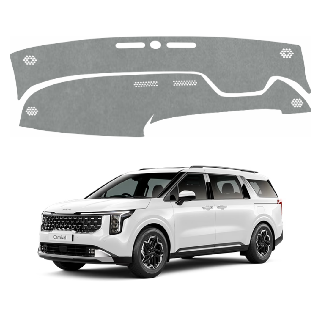 ZEETAS Kia Carnival 2024 To 2026 Car Dashboard Cover Grey Color Custom Fit Anti-Slip UV Protection Dashboard Mat
