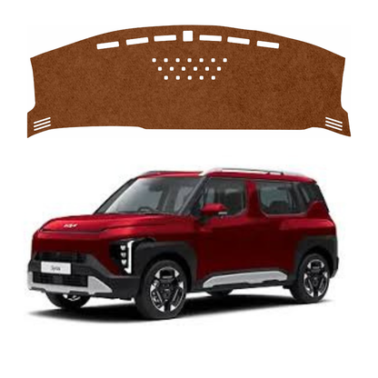 ZEETAS Kia Syros 2025-2026 Car Dashboard Cover Brown Color Custom Fit Anti-Slip UV Protection Dashboard Mat