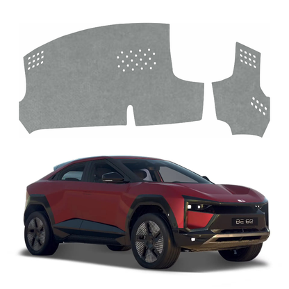 ZEETAS Mahindra BE6 HUD 2025-2026 HUD Car Dashboard Cover Grey Color Custom Fit Anti-Slip UV Protection Dashboard Mat