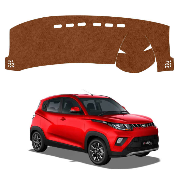 ZEETAS Mahindra KUV100 2016-2023 Car Dashboard Cover Brown Color Custom Fit Anti-Slip UV Protection Dashboard Mat