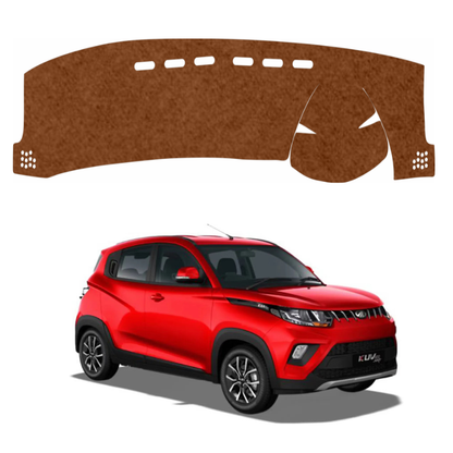 ZEETAS Mahindra KUV100 2016-2023 Car Dashboard Cover Brown Color Custom Fit Anti-Slip UV Protection Dashboard Mat