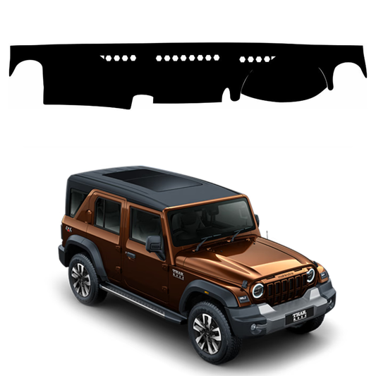 ZEETAS Mahindra Thar Roxx 2024 To 2026 Car Dashboard Cover Black Color Custom Fit Anti-Slip UV Protection Dashboard Mat