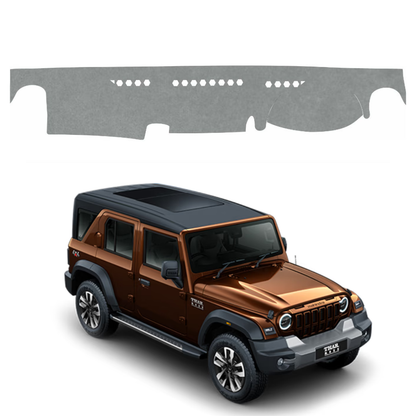 ZEETAS Mahindra Thar Roxx 2024 To 2026 Car Dashboard Cover Grey Color Custom Fit Anti-Slip UV Protection Dashboard Mat