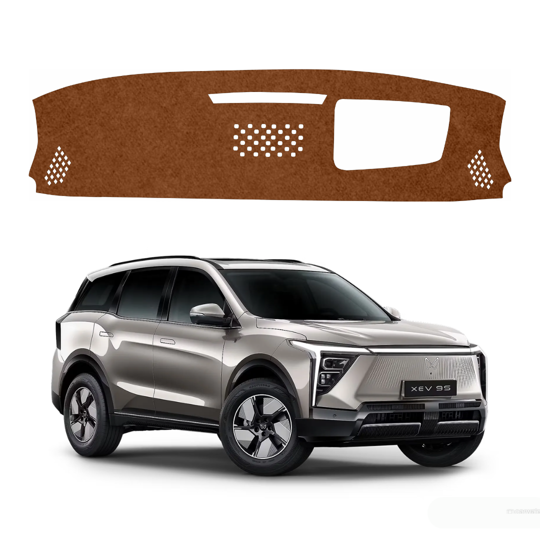 ZEETAS Mahindra XEV 9S HUD 2025–2026 Car Dashboard Cover Brown Color Custom Fit Anti-Slip UV Protection Dashboard Mat