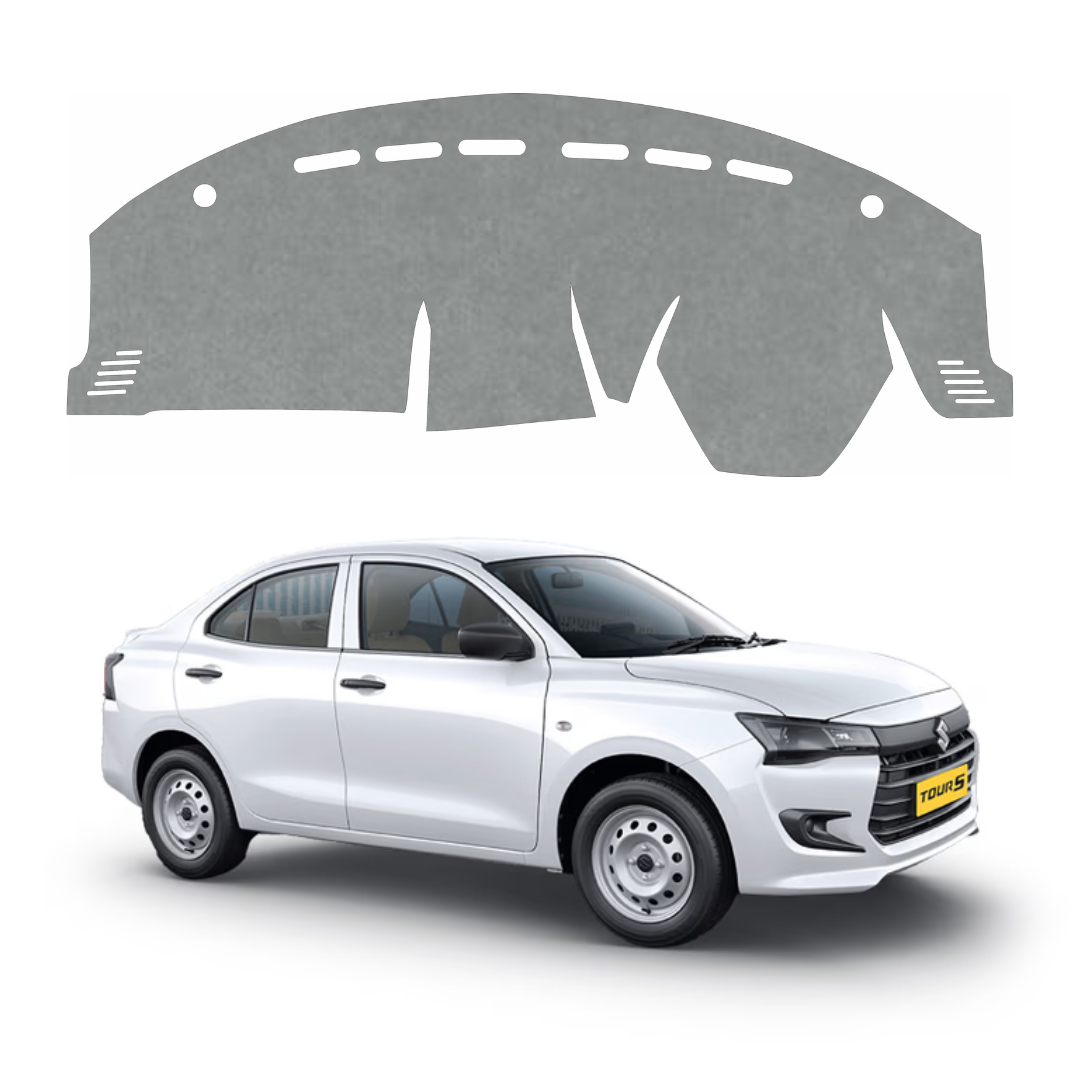 ZEETAS Maruti Suzuki Dzire Tour S 2025-2026 Car Dashboard Cover Grey Color Custom Fit Anti-Slip UV Protection Dashboard Mat