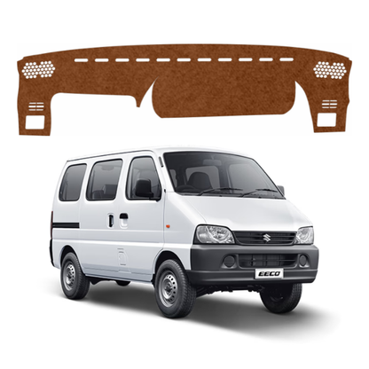 ZEETAS Maruti Suzuki Eeco Tour V 2016-2022 Car Dashboard Cover Brown Color Custom Fit Anti-Slip UV Protection Dashboard Mat