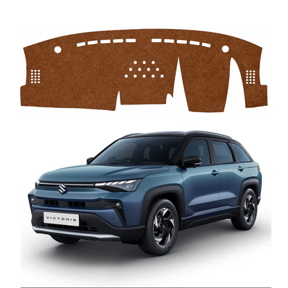 ZEETAS Maruti Suzuki Victoris 2025-2026 Car Dashboard Cover Brown Color Custom Fit Anti-Slip UV Protection Dashboard Mat