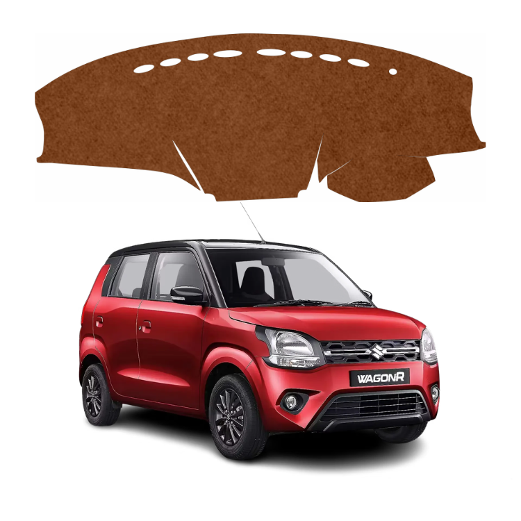 ZEETAS Maruti Suzuki Wagon-R 2019 To 2026 Car Dashboard Cover Brown Color Custom Fit Anti-Slip UV Protection Dashboard Mat