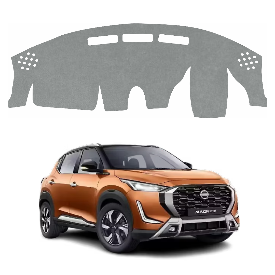 ZEETAS Nissan Magnite Facelift 2024-2026 Car Dashboard Cover Grey Color Custom Fit Anti-Slip UV Protection Dashboard Mat