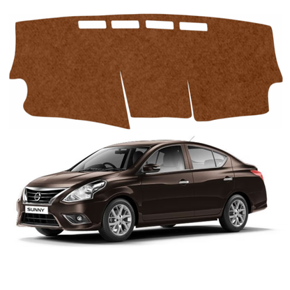 ZEETAS Nissan Sunny 2011 To 2020 Car Dashboard Cover Brown Color Custom Fit Anti-Slip UV Protection Dashboard Mat