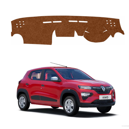 ZEETAS Renault KWID 2015-2026 Car Dashboard Cover Brown Color Custom Fit Anti-Slip UV Protection Dashboard Mat