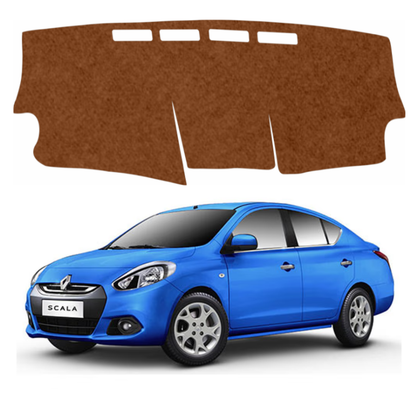 ZEETAS Renault Scala 2012 To 2017 Car Dashboard Cover Brown Color Custom Fit Anti-Slip UV Protection Dashboard Mat