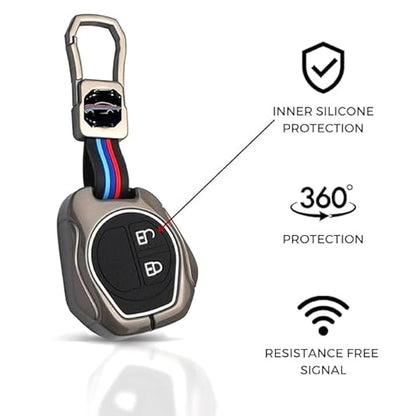 Premium Metal Key Cover for Suzuk Swift, Ertiga, WagonR, Celerio, Dzire, Alto, Fronx, Brezza, SPresso, Ignis