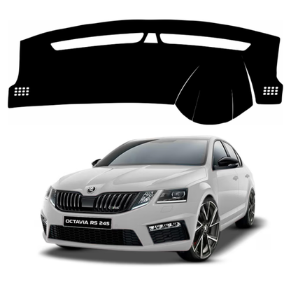 ZEETAS Skoda Octavia 2015-2021 Car Dashboard Cover Black Color Custom Fit Anti-Slip UV Protection Dashboard Mat