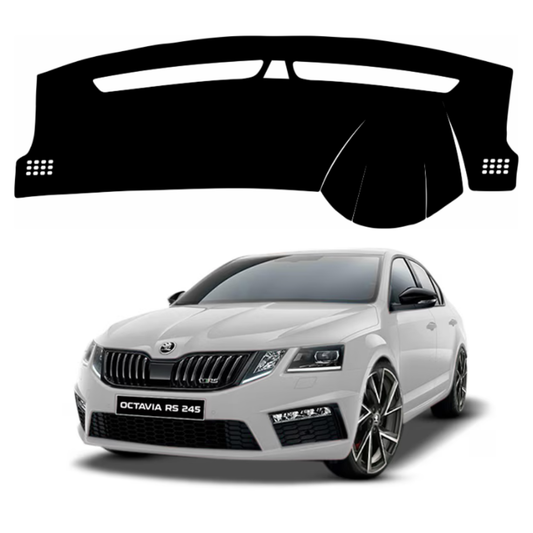 ZEETAS Skoda Octavia 2015-2021 Car Dashboard Cover Black Color Custom Fit Anti-Slip UV Protection Dashboard Mat