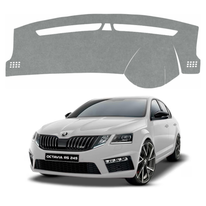 ZEETAS Skoda Octavia 2015-2021 Car Dashboard Cover Grey Color Custom Fit Anti-Slip UV Protection Dashboard Mat