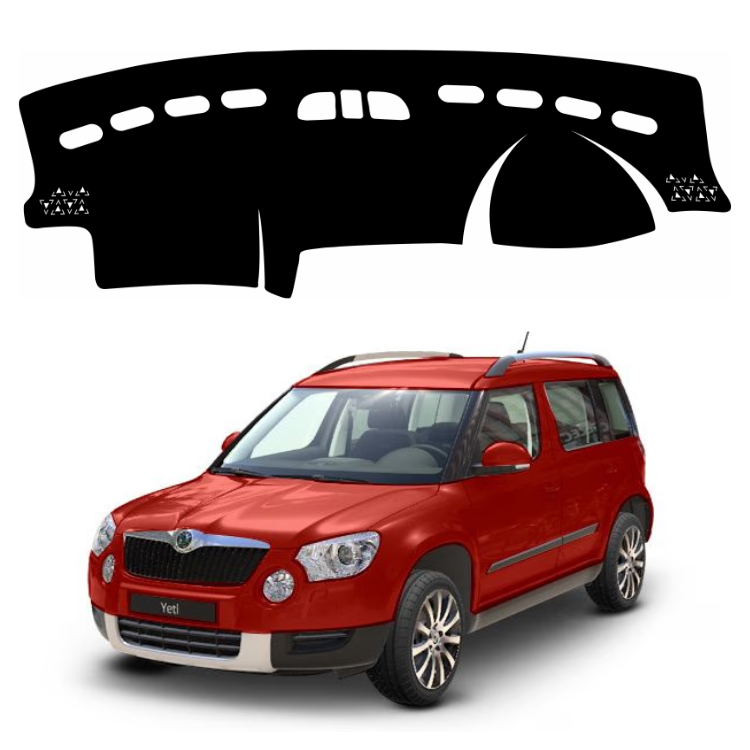 ZEETAS Skoda Yeti 2010-2014 Car Dashboard Cover Black Color Custom Fit Anti-Slip UV Protection Dashboard Mat