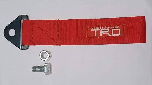 ZEETAS Racing Tow Belt & Strap TRD Racing Premium RED Universal for All Cars Front & Rear Tow Strap/Tow Hook Towing Belt.