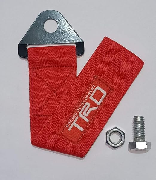 ZEETAS Racing Tow Belt & Strap TRD Racing Premium RED Universal for All Cars Front & Rear Tow Strap/Tow Hook Towing Belt.