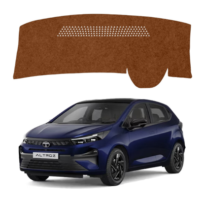 ZEETAS Tata Altroz 2025-2026 Car Dashboard Cover Brown Color Custom Fit Anti-Slip UV Protection Dashboard Mat