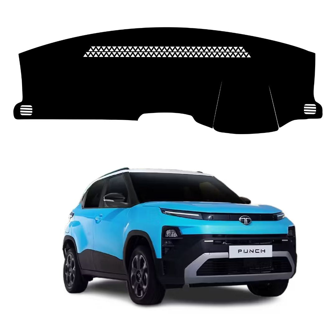 ZEETAS Tata Punch 2025–2026 Car Dashboard Cover Black Color Custom Fit Anti-Slip UV Protection Dashboard Mat