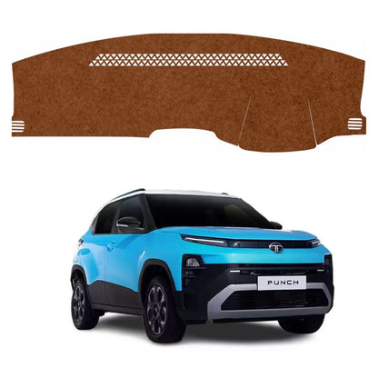 ZEETAS Tata Punch 2025–2026 Car Dashboard Cover Brown Color Custom Fit Anti-Slip UV Protection Dashboard Mat