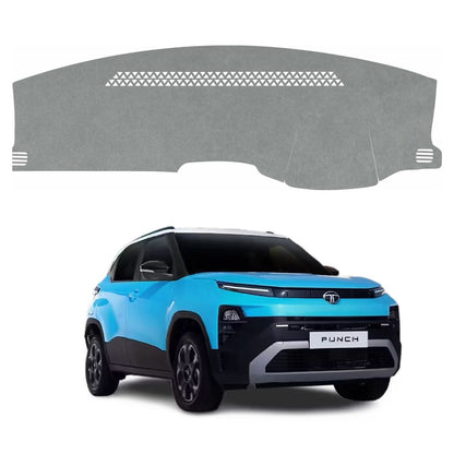 ZEETAS Tata Punch 2025–2026 Car Dashboard Cover Grey Color Custom Fit Anti-Slip UV Protection Dashboard Mat