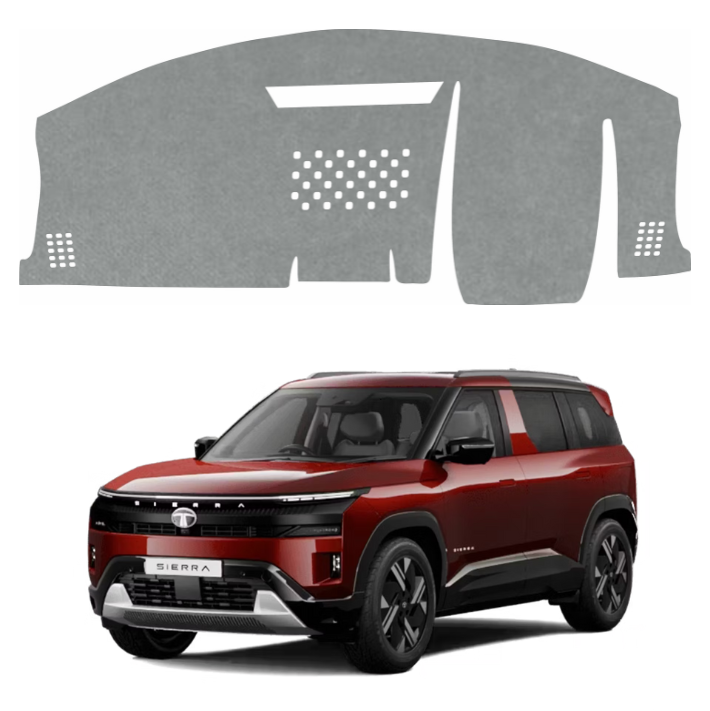 ZEETAS Tata sierra 2026 Car Dashboard Cover Grey Color Custom Fit Anti-Slip UV Protection Dashboard Mat