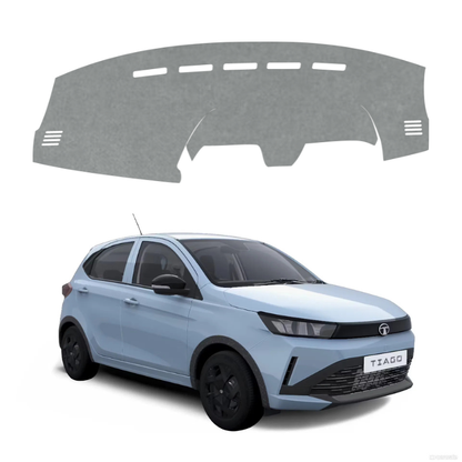 ZEETAS Tata Tigor 2026  Car Dashboard Cover Grey Color Custom Fit Anti-Slip UV Protection Dashboard Mat