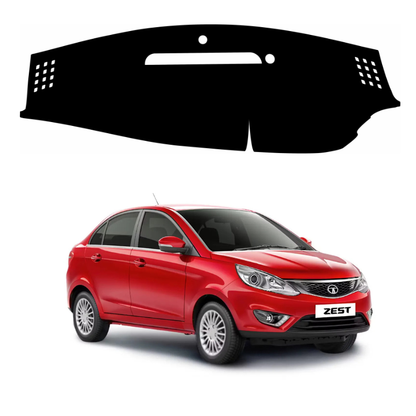 ZEETAS Tata Zest 2014-2019 Car Dashboard Cover Black Color Custom Fit Anti-Slip UV Protection Dashboard Mat