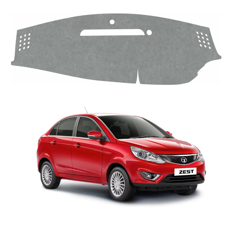 ZEETAS Tata Zest 2014-2019 Car Dashboard Cover Grey Color Custom Fit Anti-Slip UV Protection Dashboard Mat
