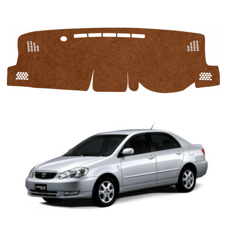 ZEETAS Toyota Corolla Altis 2003 To 2007 Car Dashboard Cover Brown Color Custom Fit Anti-Slip UV Protection Dashboard Mat