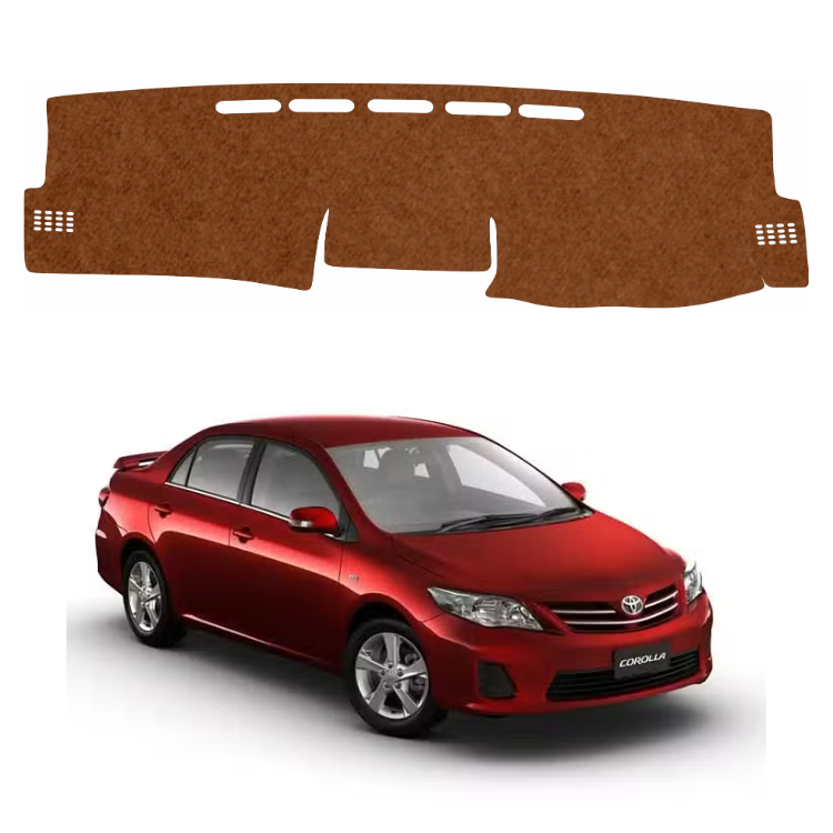 ZEETAS Toyota Corolla Altis 2008 To 2013 Car Dashboard Cover Brown Color Custom Fit Anti-Slip UV Protection Dashboard Mat