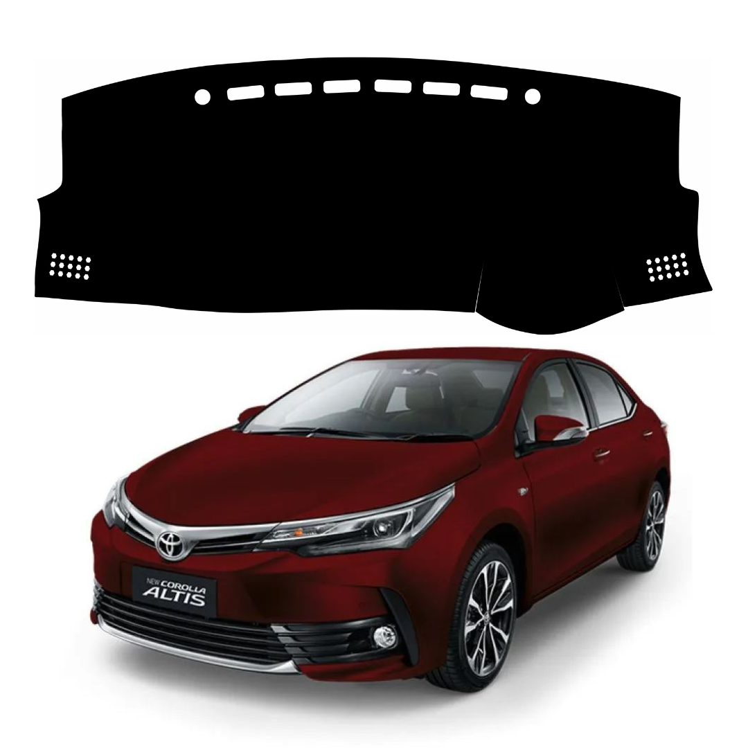 ZEETAS Toyota Corolla Altis 2014-2018 Car Dashboard Cover Black Color Custom Fit Anti-Slip UV Protection Dashboard Mat