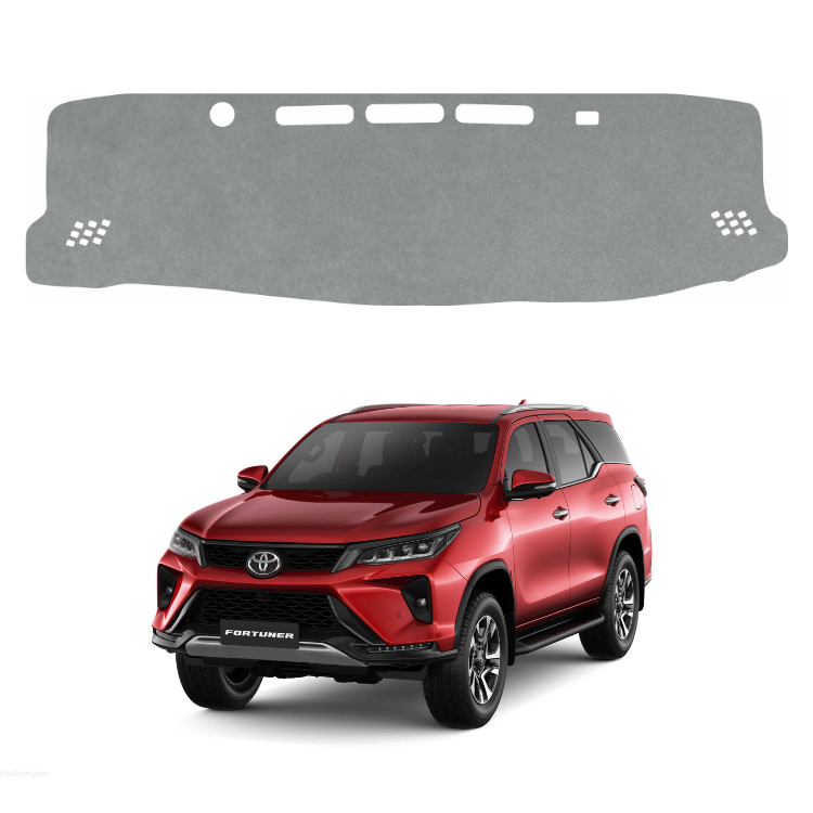 ZEETAS Toyota Fortuner 2017 To 2026 Car Dashboard Cover Grey Color Custom Fit Anti-Slip UV Protection Dashboard Mat