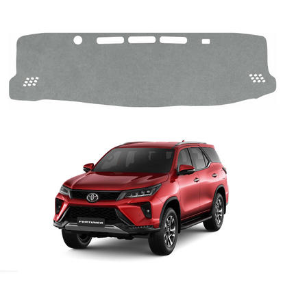 ZEETAS Toyota Fortuner 2017 To 2026 Car Dashboard Cover Grey Color Custom Fit Anti-Slip UV Protection Dashboard Mat