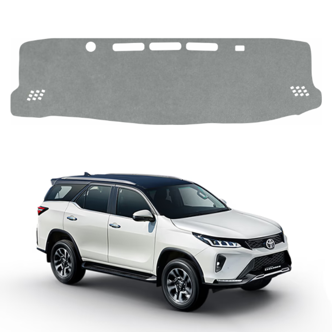 ZEETAS Toyota Fortuner Legender 2021 To 2026 Car Dashboard Cover Grey Color Custom Fit Anti-Slip UV Protection Dashboard Mat