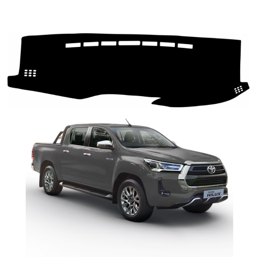 ZEETAS Toyota Hilux 2022 To 2026 Car Dashboard Cover Black Color Custom Fit Anti-Slip UV Protection Dashboard Mat