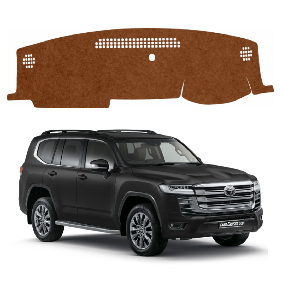ZEETAS Toyota Land Cruiser 2021 To 2026 HUD Car Dashboard Cover Brown Color Custom Fit Anti-Slip UV Protection Dashboard Mat