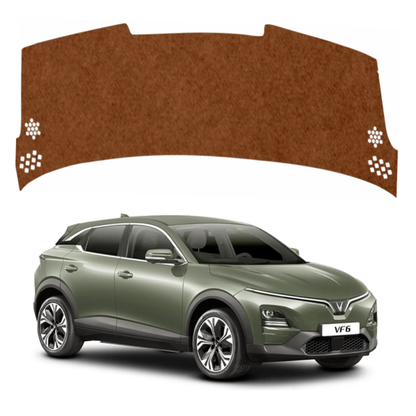 ZEETAS Vinfast VF 6 2025-2026 Car Dashboard Cover Brown Color Custom Fit Anti-Slip UV Protection Dashboard Mat