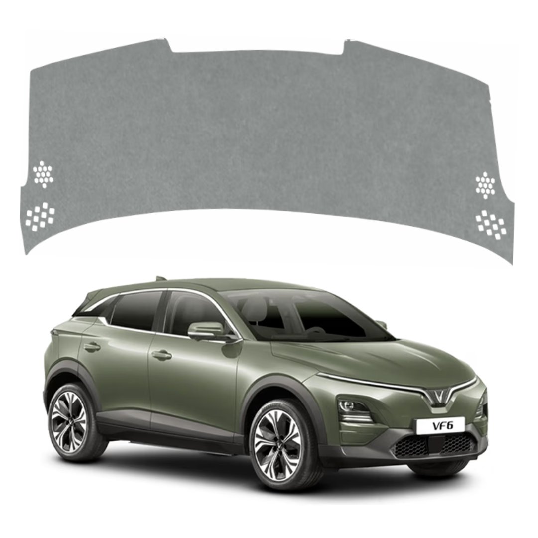 ZEETAS Vinfast VF 6 2025-2026 Car Dashboard Cover Grey Color Custom Fit Anti-Slip UV Protection Dashboard Mat
