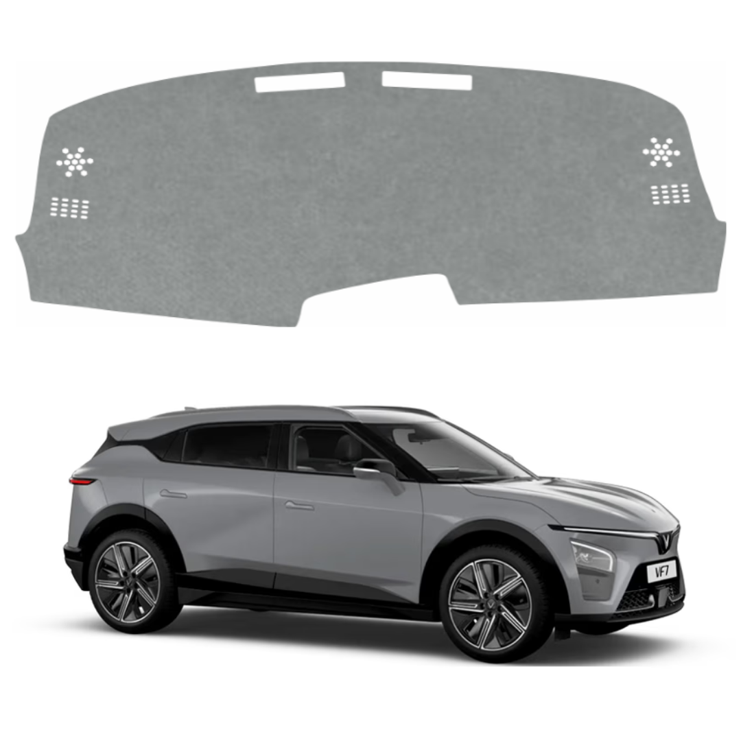 ZEETAS Vinfast VF 7 2025-2026 Car Dashboard Cover Grey Color Custom Fit Anti-Slip UV Protection Dashboard Mat