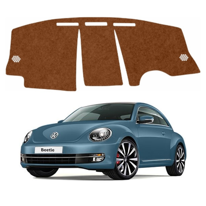 ZEETAS Volkswagen Beetle 2009 To 2016 Car Dashboard Cover Brown Color Custom Fit Anti-Slip UV Protection Dashboard Mat