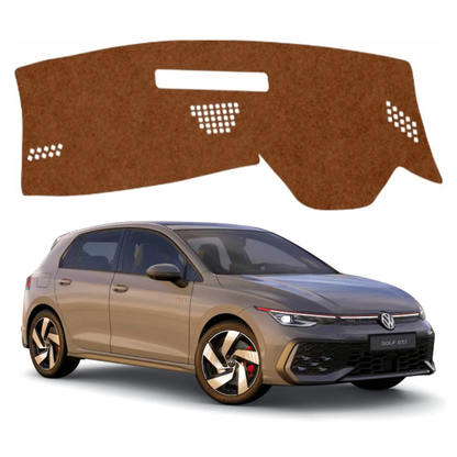 ZEETAS Volkswagen Golf GTI 2024 to 2026 Car Dashboard Cover Brown Color Custom Fit Anti-Slip UV Protection Dashboard Mat