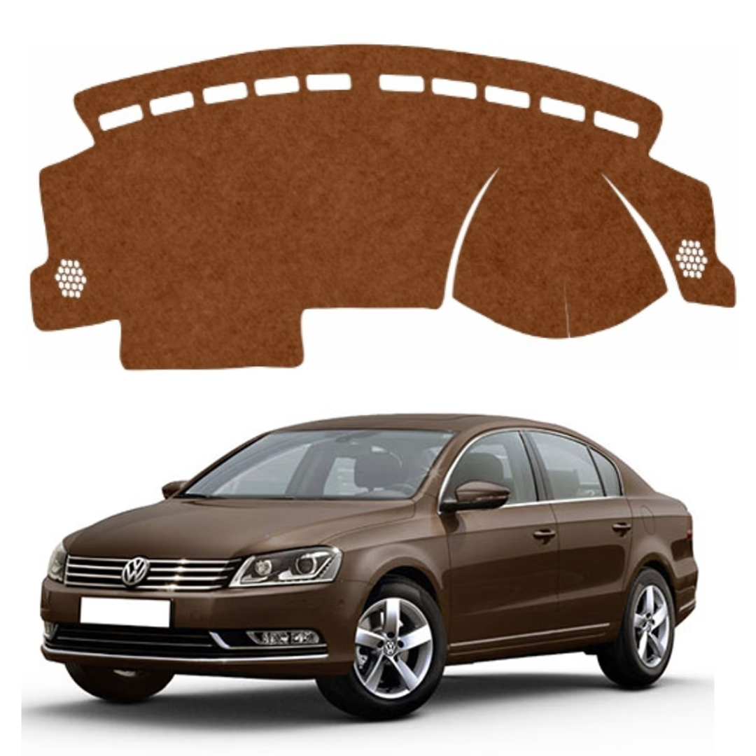ZEETAS Volkswagen Passat 2011 to 201 Car Dashboard Cover Brown Color Custom Fit Anti-Slip UV Protection Dashboard Mat