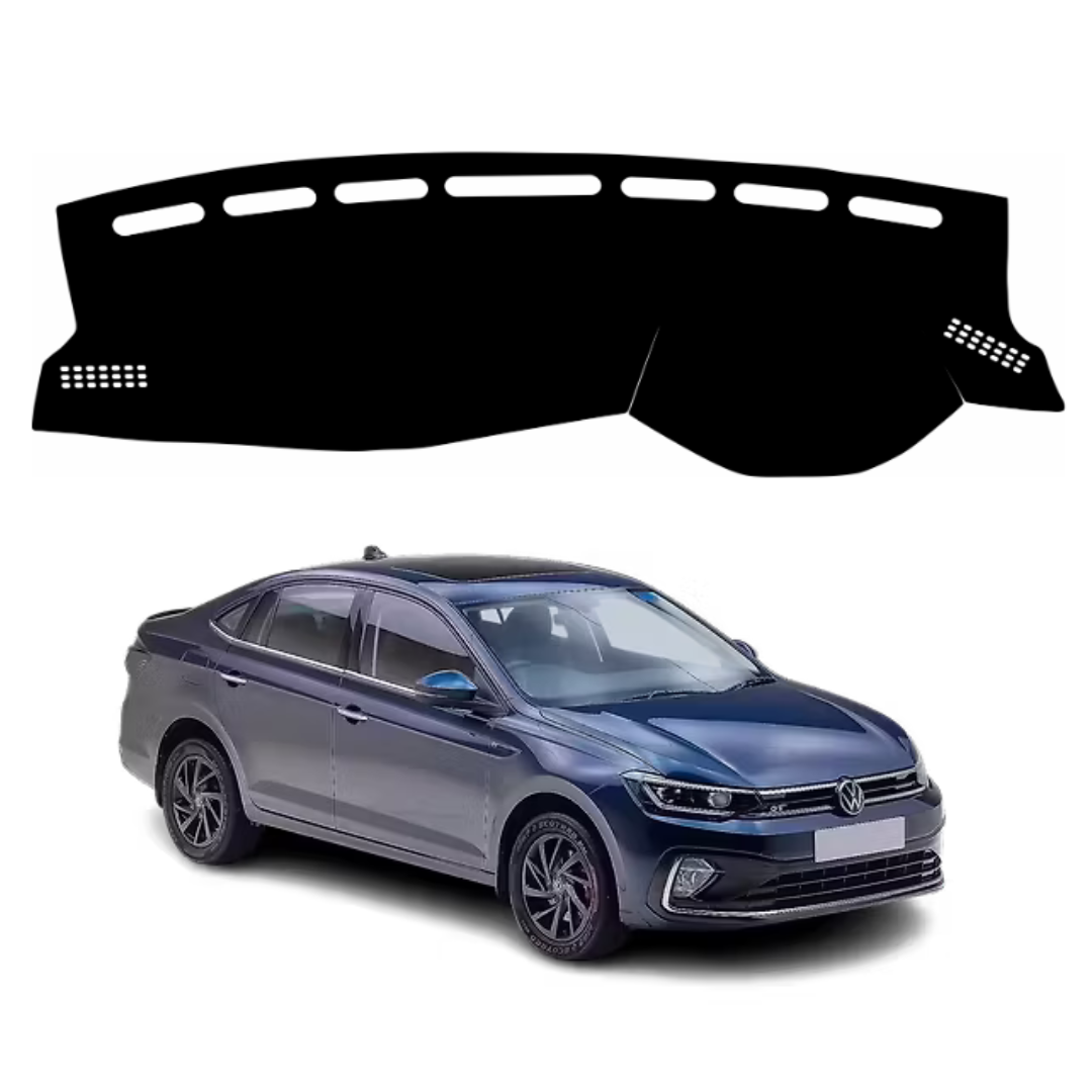 ZEETAS Volkswagen Virtus 2022 To 2026 Car Dashboard Cover Black Color Custom Fit Anti-Slip UV Protection Dashboard Mat
